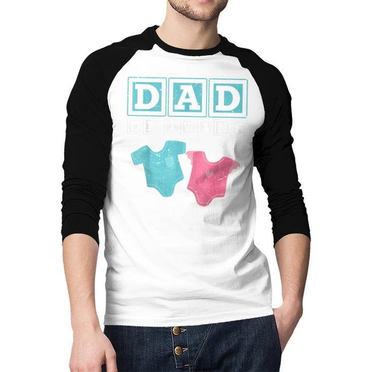 Dad Of Twins Family Daddy Fathers Day Future Parents Men Baseball Raglan Shirt