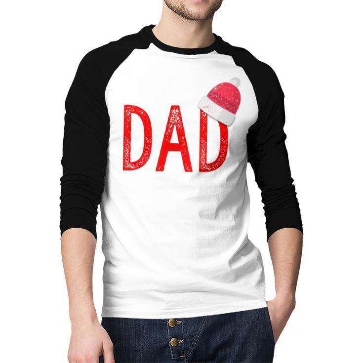 Dad Xmas PJs Christmas Pajamas And Xmas PJ Family Shirt Men Baseball Raglan Shirt