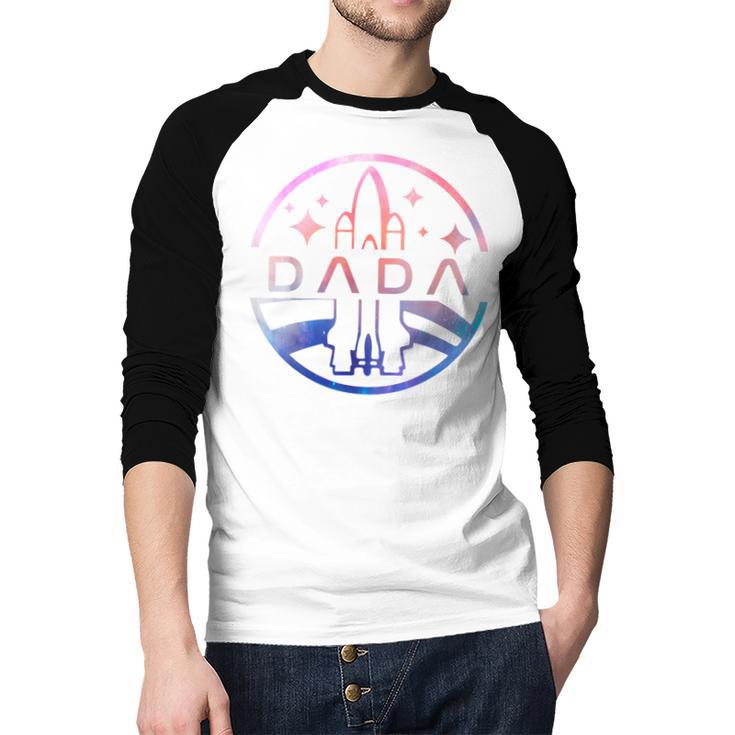 Dada Space Astronaut Rocket Birthday Party Men Baseball Raglan Shirt