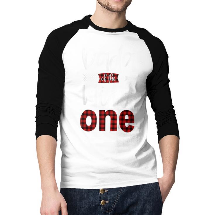 Dada Of The Wild One Buffalo Plaid Lumberjack 1st Birthday Men Baseball Raglan Shirt