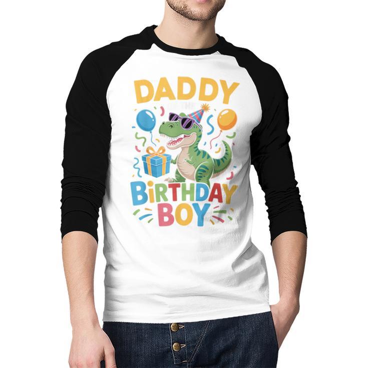 Daddy Of The Birthday Party Outfit Dinosaur Squad Dad Men Baseball Raglan Shirt