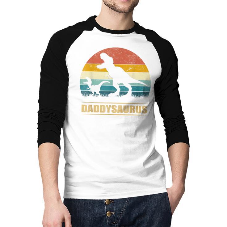 Daddysaurus DadRex Dinosaur Men Men Baseball Raglan Shirt