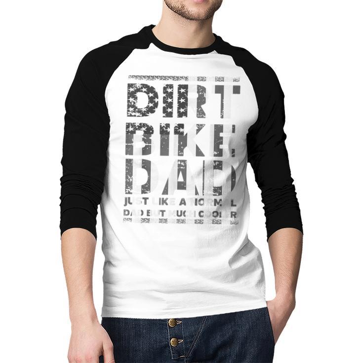 Dirt Bike DAD Bike Motocross Enduro US Flag Shirt T-Shirt Men Baseball Raglan Shirt