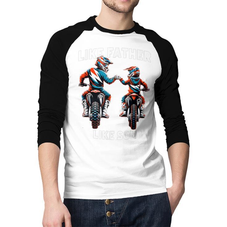 Dirt Bike Family Father Son Motocross Off-Road MX Dad Boys Men Baseball Raglan Shirt