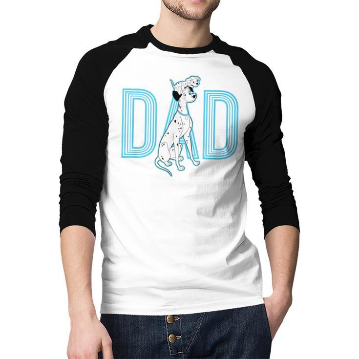 Disney 101 Dalmatians Pongo And Penny Dad Men Baseball Raglan Shirt