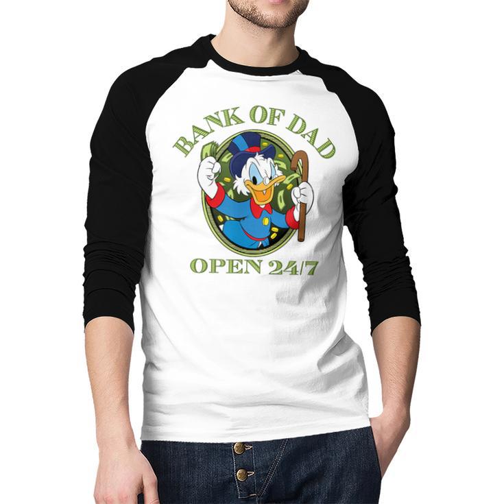 Disney DuckTales Bank Of Dad Small Men Baseball Raglan Shirt Disney DuckTales Bank Of Dad Small Men Baseball Raglan Shirt