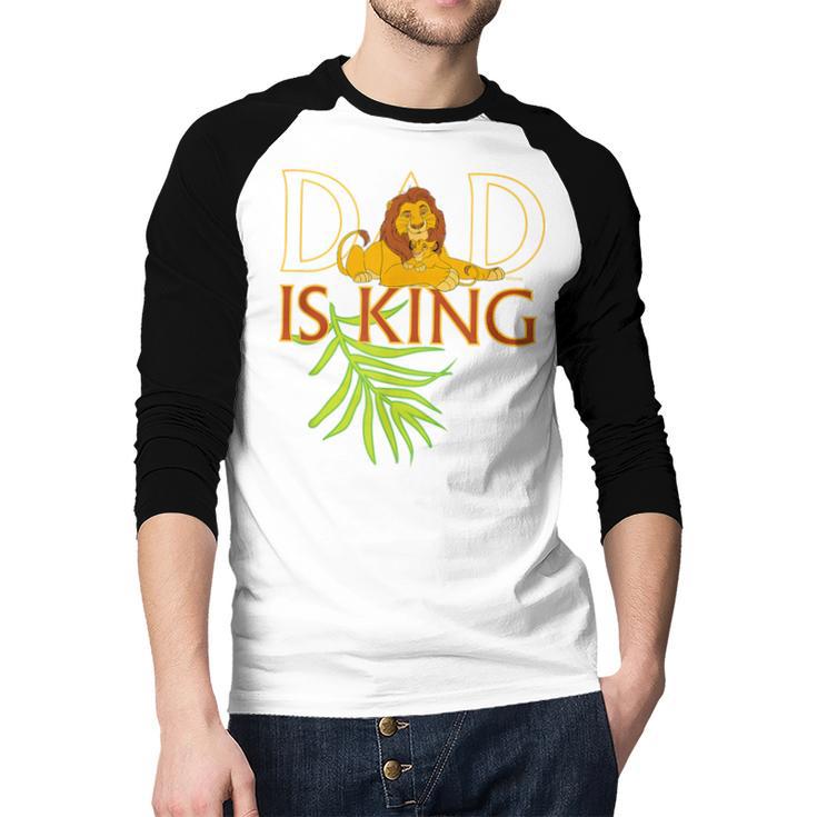 Disney The Lion King Dad Is King Mufasa & Simba Father's Day Men Baseball Raglan Shirt