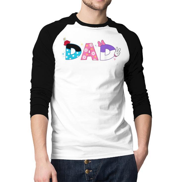 Disney Minnie Mouse And Daisy Duck Dad Father's Day Birthday Men Baseball Raglan Shirt