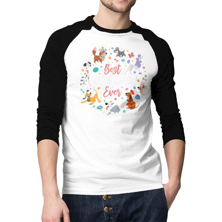 Disney Pet Parent Father’s Day Disney Dogs Best Dog Dad Ever Men Baseball Raglan Shirt