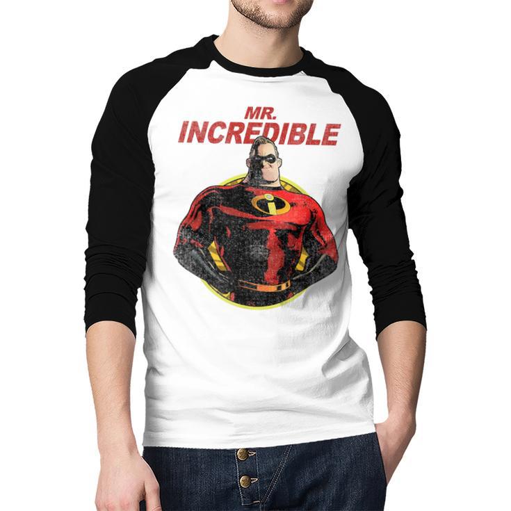Disney Pixar The Incredibles 2 Mr Incredible Vintage Dad Men Baseball Raglan Shirt