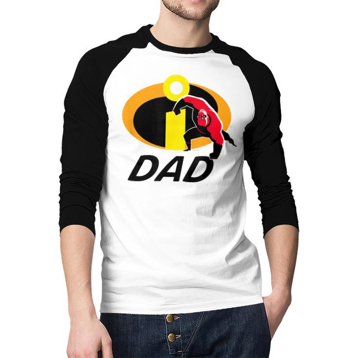 Disney And Pixar's The Incredibles Mr Incredible Dad Family Men Baseball Raglan Shirt Disney And Pixar's The Incredibles Mr Incredible Dad Family Men Baseball Raglan Shirt