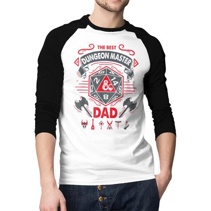 Dungeons & Dragons The Best Dungeon Master Dad Die Logo Men Baseball Raglan Shirt Dungeons & Dragons The Best Dungeon Master Dad Die Logo Men Baseball Raglan Shirt