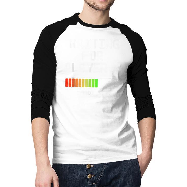 Expectant Dad To Be Gamer Pregnancy Announcement Player 3 Men Baseball Raglan Shirt Expectant Dad To Be Gamer Pregnancy Announcement Player 3 Men Baseball Raglan Shirt