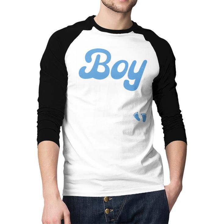 Expecting Dad Of Boy Est 2026 Father's Day Son-Dad To Be Men Men Baseball Raglan Shirt
