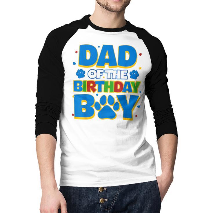 Family Matching Party Shirt Dad Of The Birthday Boy Men Baseball Raglan Shirt