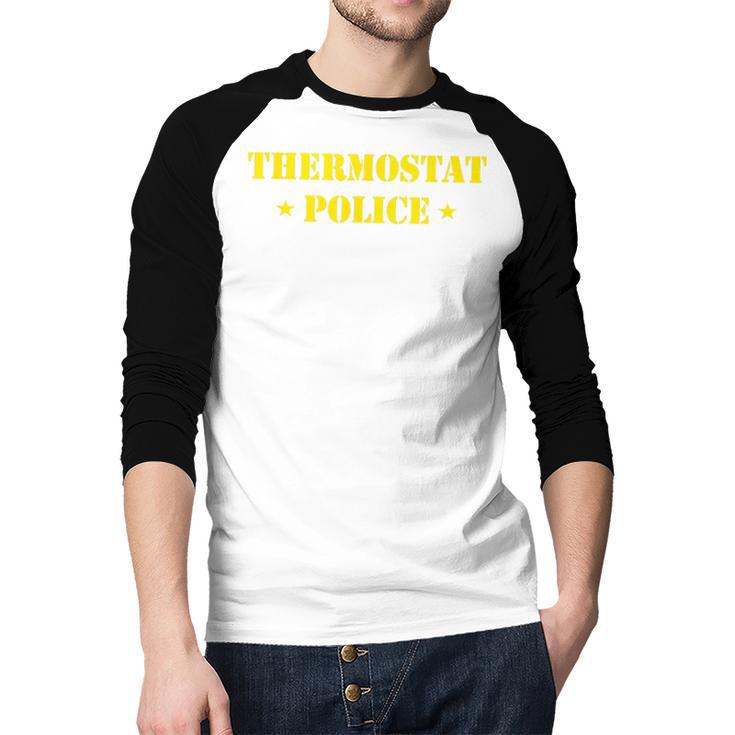 Father For Men Thermostat Police Dad Men Baseball Raglan Shirt