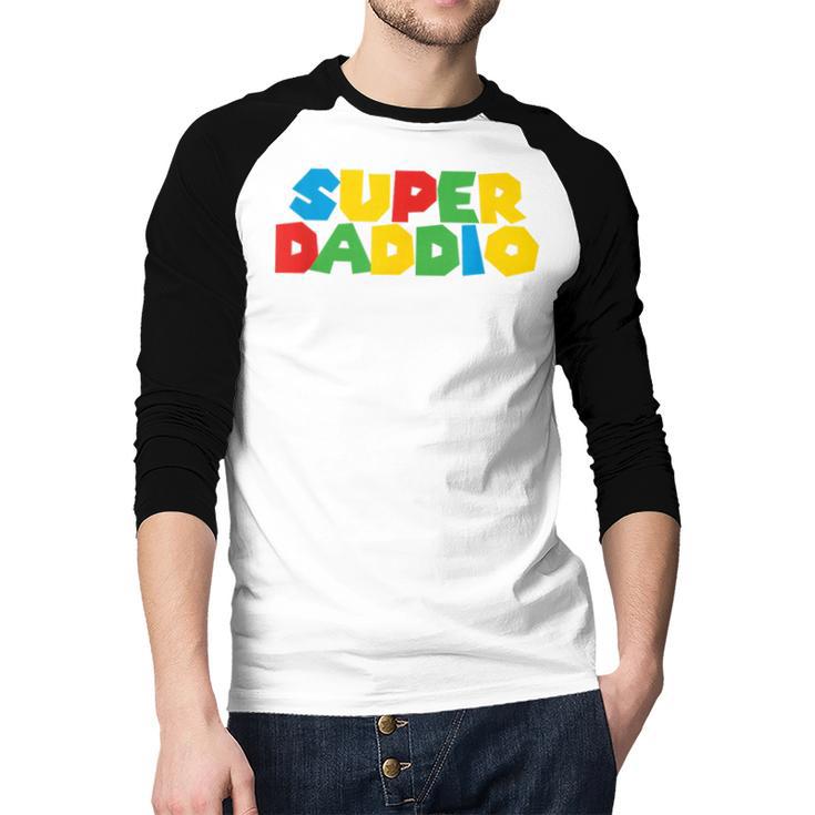 Fatherly Powers Unleashed Gamer Super Dad From Wife & Kids Men Baseball Raglan Shirt