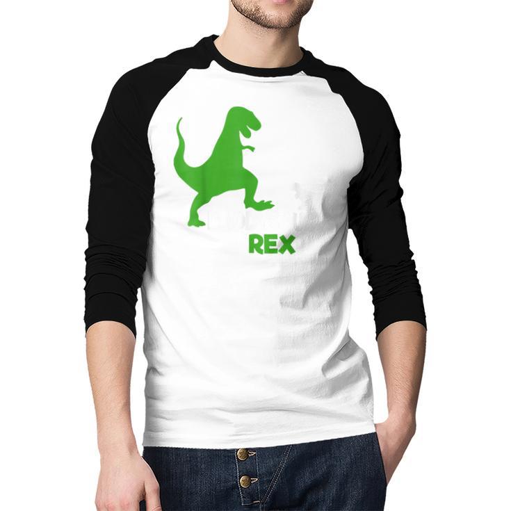 Father's Day Idea Daddysaurus Rex T-Shirt Men Baseball Raglan Shirt