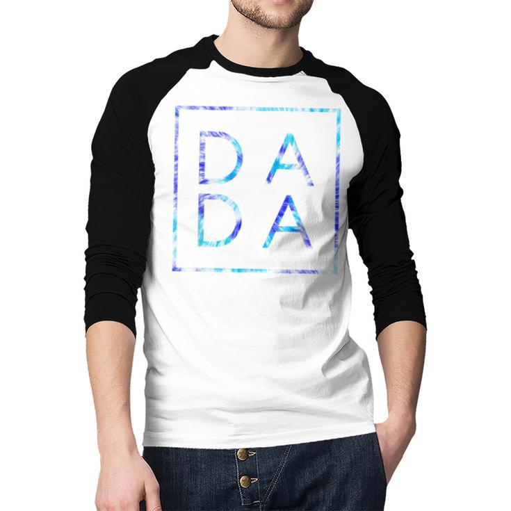 Father's Day For New Dad Dada Him Papa Tie Dye Dada Small Men Baseball Raglan Shirt