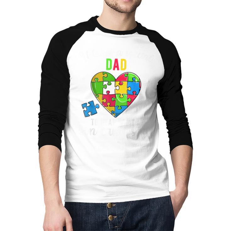 Fun Heart Puzzle Shirts Dad Autism Awareness Family Support Men Baseball Raglan Shirt