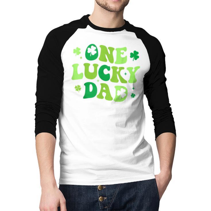 Groovy St Patrick's Day Apparel One Lucky Dad Shirt Small Modern Groovy St Patrick's Day Shirt Men Baseball Raglan Shirt