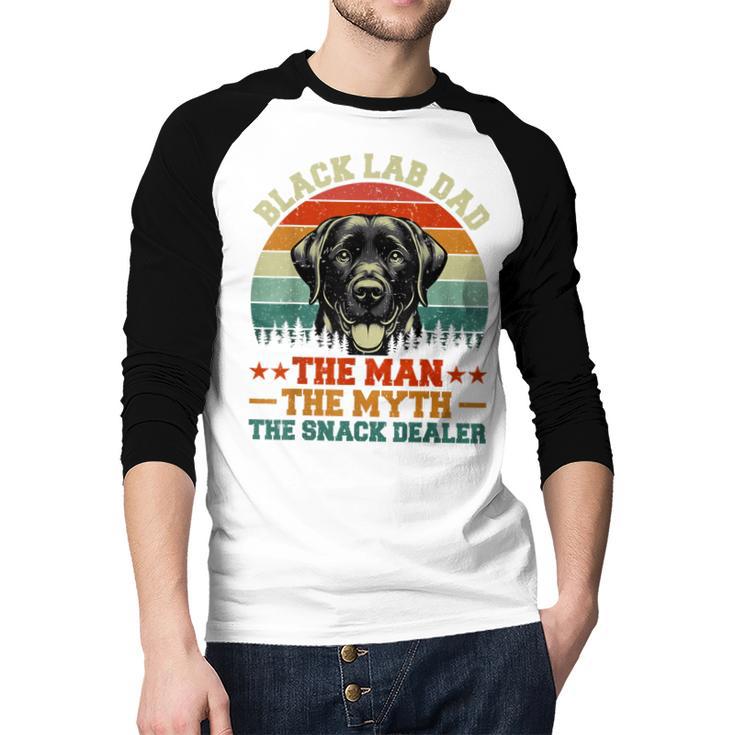 Labrador Retriever Dad Black Lab Dad Men Baseball Raglan Shirt