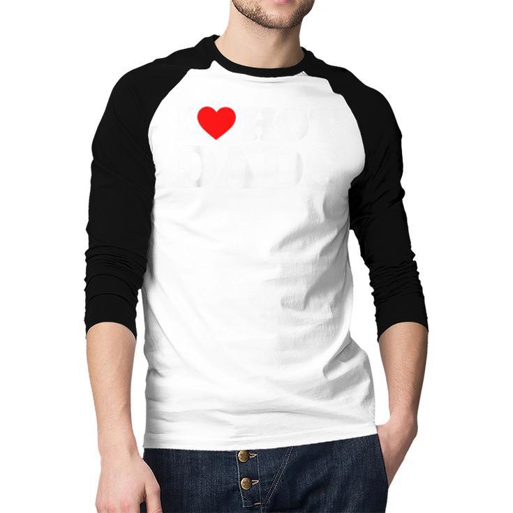 I Love Hot Dads Men Baseball Raglan Shirt