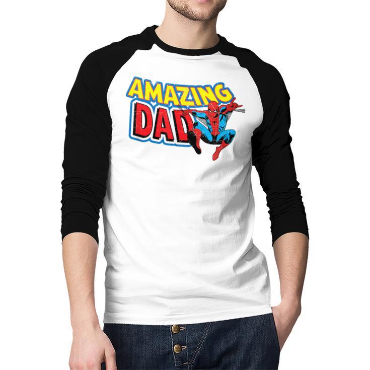 Marvel Spider-Man Amazing Dad Comic Book Father's Day Men Baseball Raglan Shirt