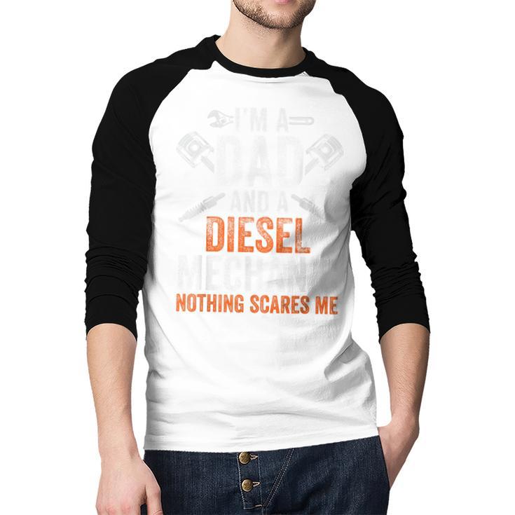 For Men Father's Day Halloween Diesel Mechanic Dad Men Baseball Raglan Shirt