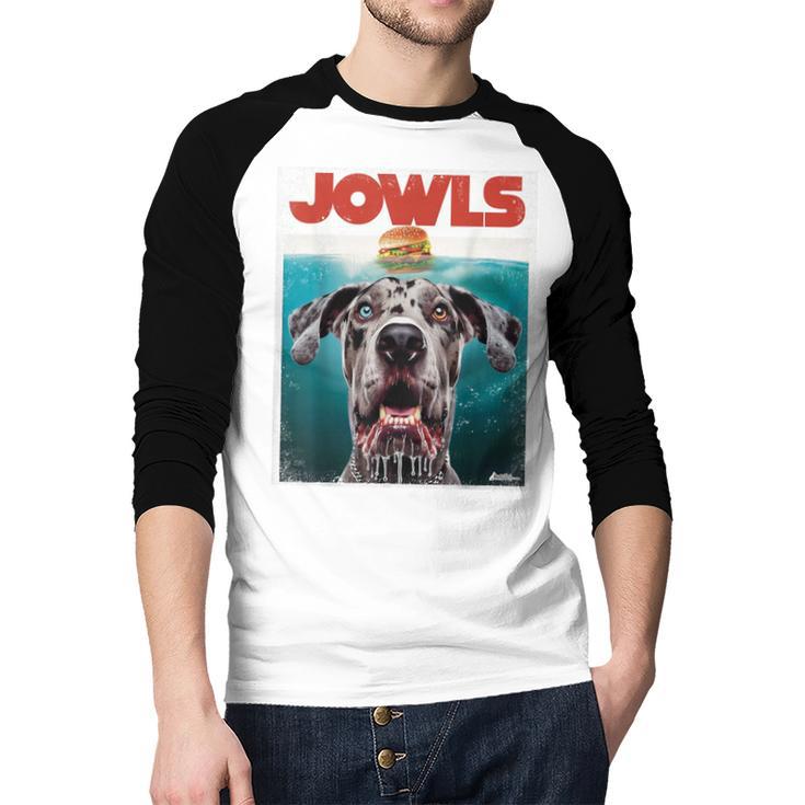 Merle Great Dane Jowls Paws Top Blue Eye Brown Dog Mom Dad For Men Women Girls Kids Men Baseball Raglan Shirt