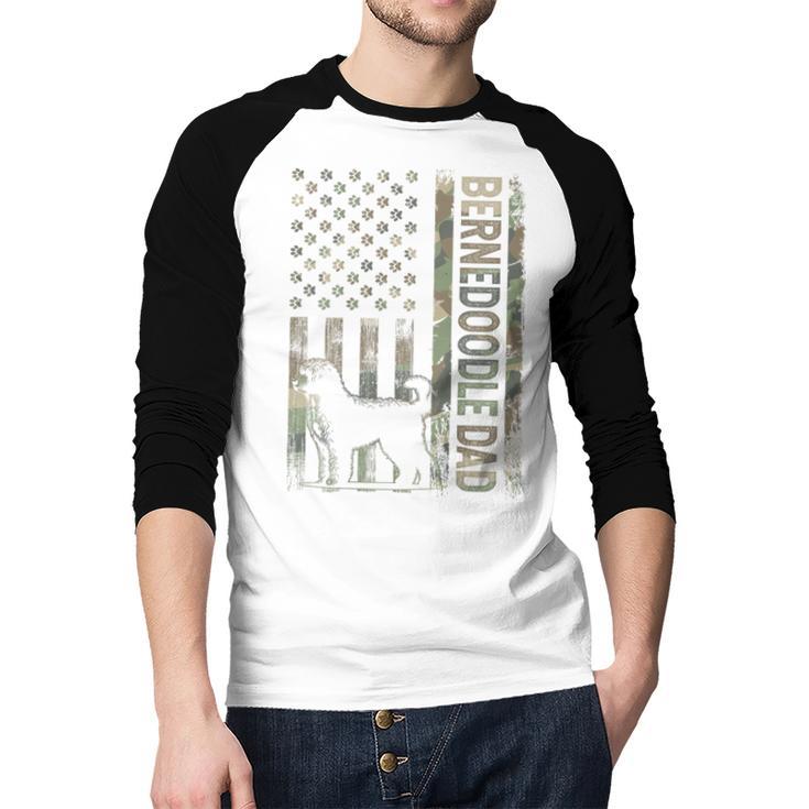 Mini Bernedoodle Dad Camo USA Flag DESIGN ON BACK Men Baseball Raglan Shirt Mini Bernedoodle Dad Camo USA Flag DESIGN ON BACK Men Baseball Raglan Shirt