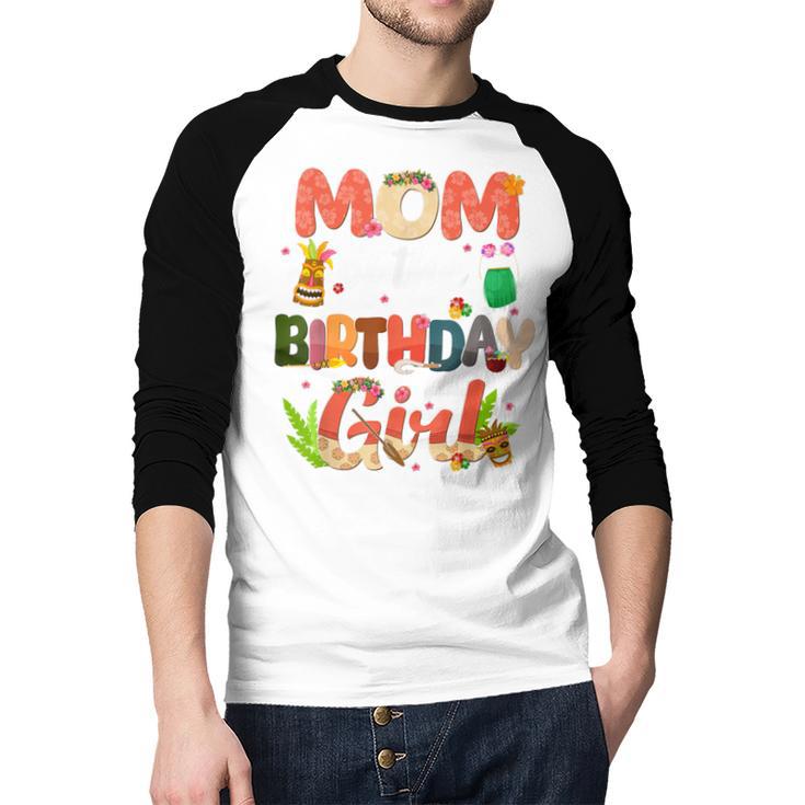 Mom And Dad Birthday Girl Matching Family Party Decorations Men Baseball Raglan Shirt