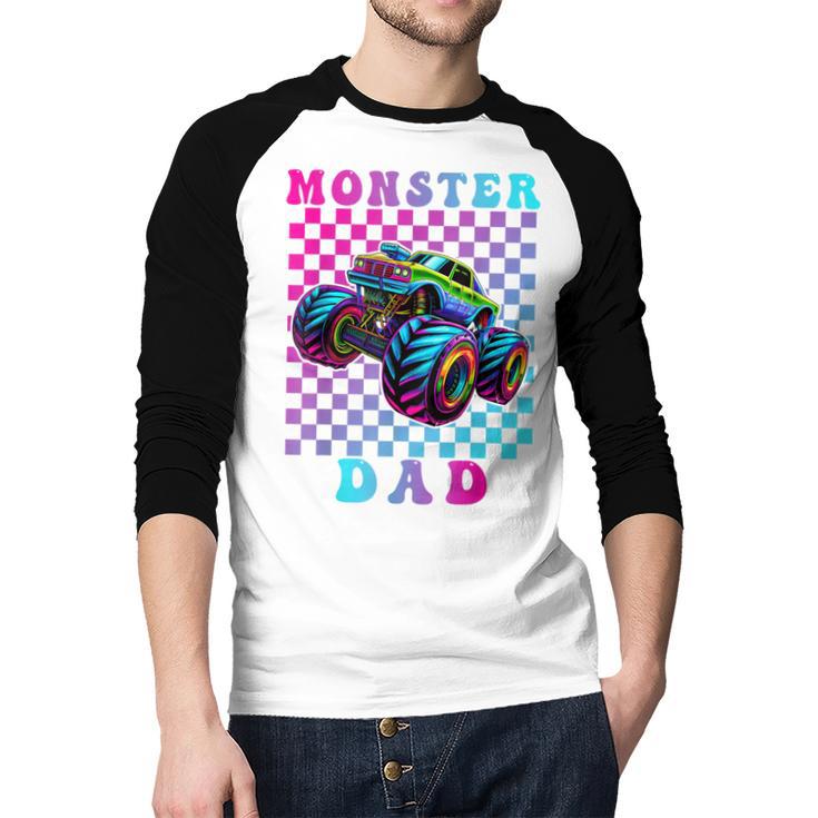 Monster Truck Dad Family Matching Shirt Truck Lovers Men Baseball Raglan Shirt