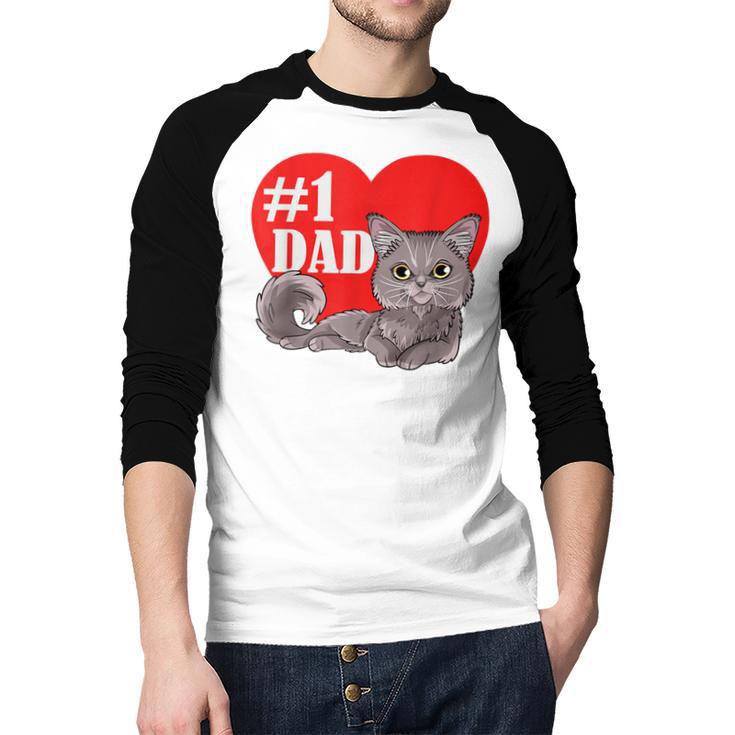 Nebelung Cat 1 Dad Father's Day Daddy Heart Decor For Men Women Kids Men Baseball Raglan Shirt Nebelung Cat 1 Dad Father's Day Daddy Heart Decor For Men Women Kids Men Baseball Raglan Shirt