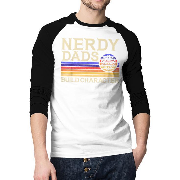 Nerdy Dad RPG Gaming D20 Tabletop Games RPG Gamer Men Baseball Raglan Shirt