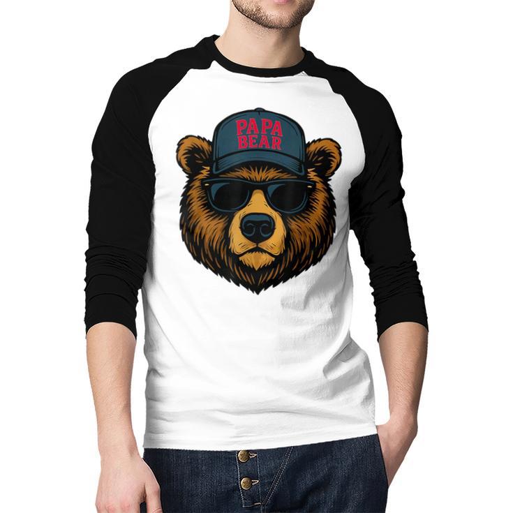 Papa Bear Father's Day Great Dad Joke Men Baseball Raglan Shirt