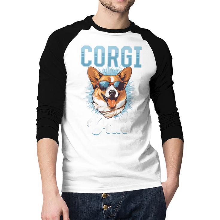 Pembroke Welsh Corgi Corgi Dad Men Baseball Raglan Shirt