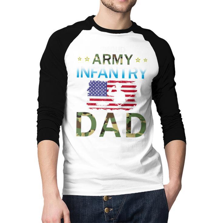Proud Army Dad-Army Infantry Dad Camouflage Graphics Army Men Baseball Raglan Shirt