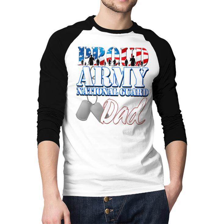 Proud Army National Guard Dad Fathers Day Shirt Men Men Baseball Raglan Shirt