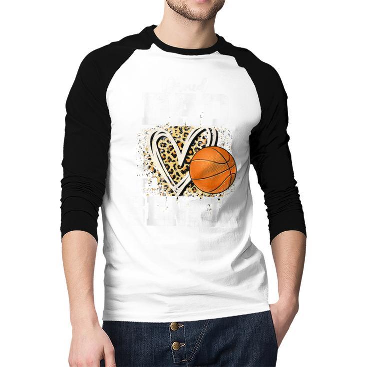 Proud Dad Of A 2026 Senior Basketball Graduation Leopard Men Baseball Raglan Shirt