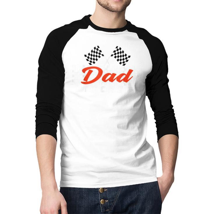 Race Car Birthday Party Racing Family Dad Pit Crew Men Baseball Raglan Shirt
