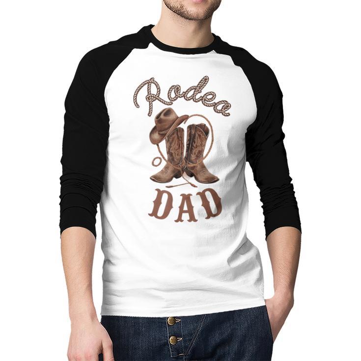Rodeo Dad Western Cowboy Birthday Boy Family Matching Party Men Baseball Raglan Shirt