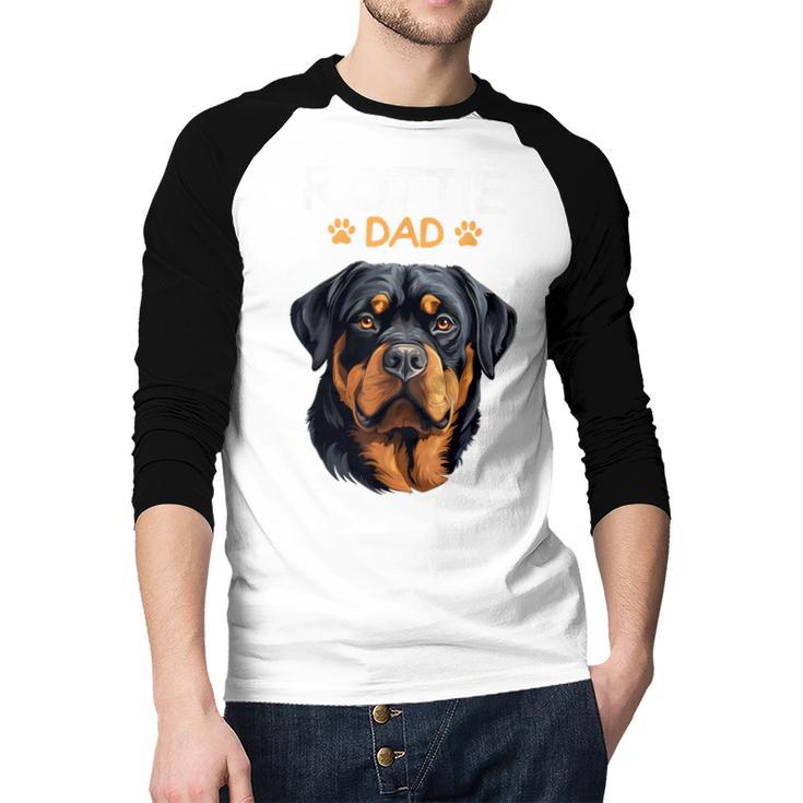 Rottie Dad Rottweiler Dog Men Baseball Raglan Shirt