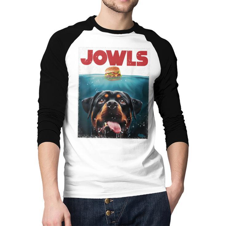 Rottie Rottweiler Jowls Burger Giant Tank Dog Mom Dad Men Baseball Raglan Shirt