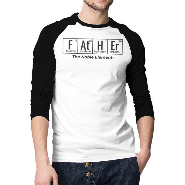 Science Nerd Dad Fathers Day Element Periodic Table Men Baseball Raglan Shirt