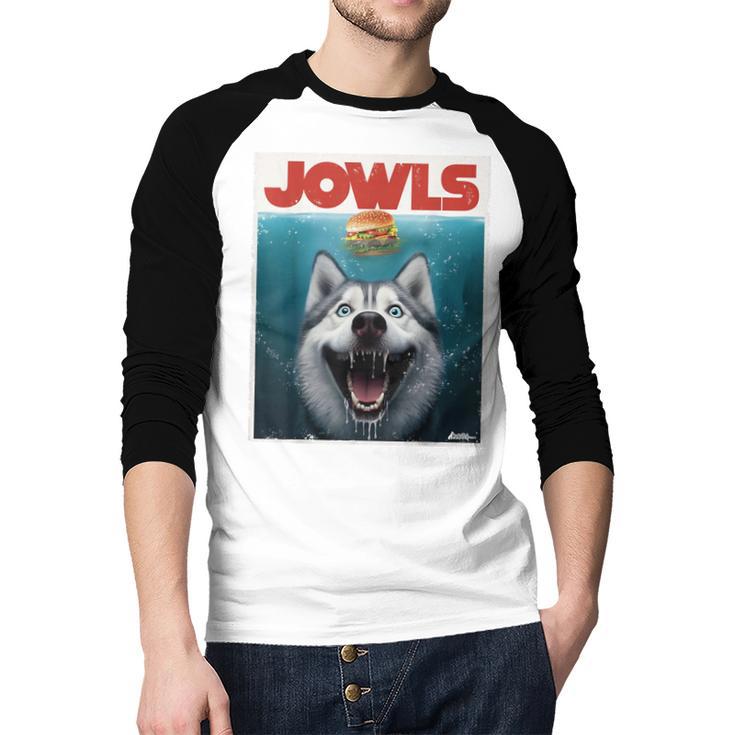 Siberian Husky Jowls Sled Dog Mom Top Alaskan Dog Dad Men Baseball Raglan Shirt