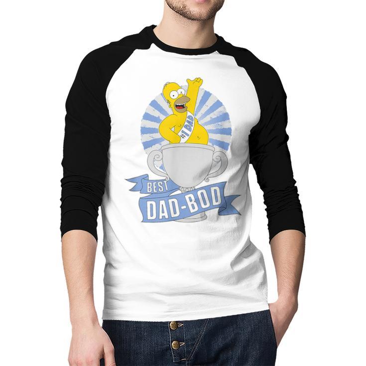 The Simpsons Father's Day Homer Best Dad BOD Men Baseball Raglan Shirt
