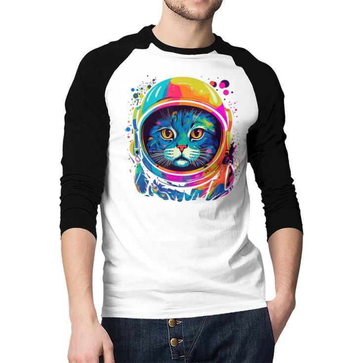 Space Cat Mom Cat Dad Men Women Kids Astronaut Space Men Baseball Raglan Shirt
