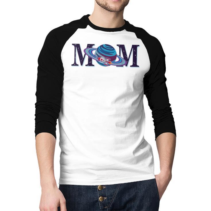 Space Mom Family Matching Dad Space Birthday Theme Party Men Baseball Raglan Shirt Space Mom Family Matching Dad Space Birthday Theme Party Men Baseball Raglan Shirt