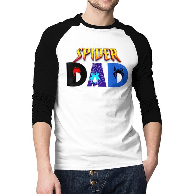 Spider Dad Shirt Birthday Fathers Day Halloween Costumes Pjs Men Baseball Raglan Shirt
